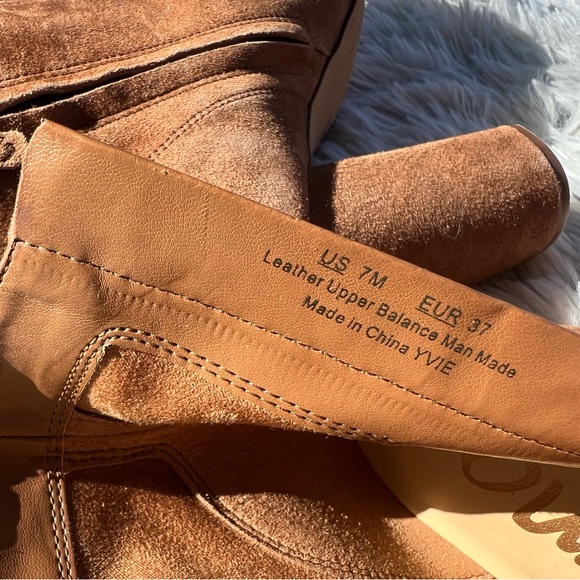 NWOT • Sam Edelman Chestnut Tie Up Peep Toe Chunky Heel - Picture 9 of 16